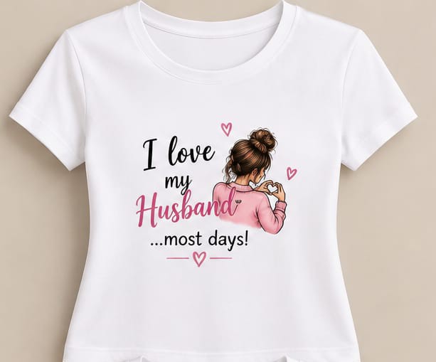 Tricou personalizat femei – I love my Husband ...most days!