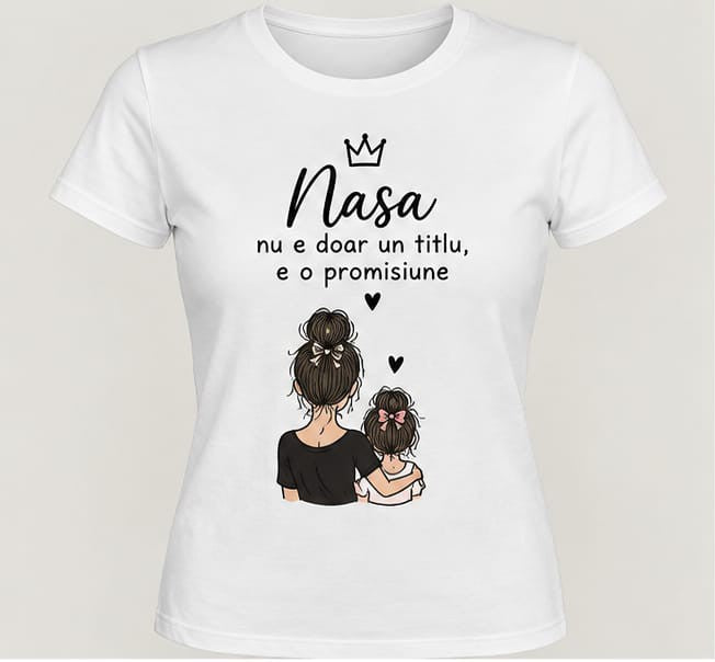Tricou personalizat femei – Nașa, nu e doar un titlu, e o promisiune