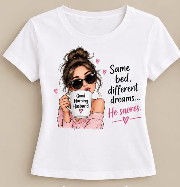 Tricou personalizat femei – Same bed, different dreams, He snores