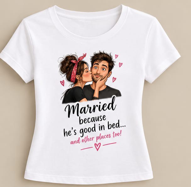 Tricou personalizat femei – Married, cuplu și mesaj amuzant