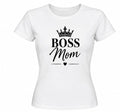 Tricou personalizat femei – Boss Mom, coroană și inimioară