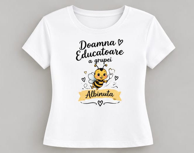 Tricou personalizat femei – Doamna Educatoare a grupei Albinuța