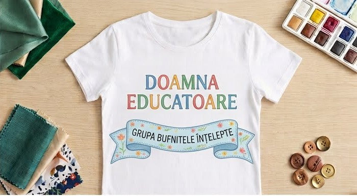 Tricou personalizat femei – Doamna Educatoare, Grupa Bufnițele Înțelepte