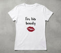 Tricou personalizat femei – I'm his beauty, buze roșii