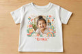 Tricou personalizat copii cu fotografie și nume – Erika, curcubeu și zmee