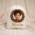 Săculeț personalizat de Crăciun cu fotografie și nume
