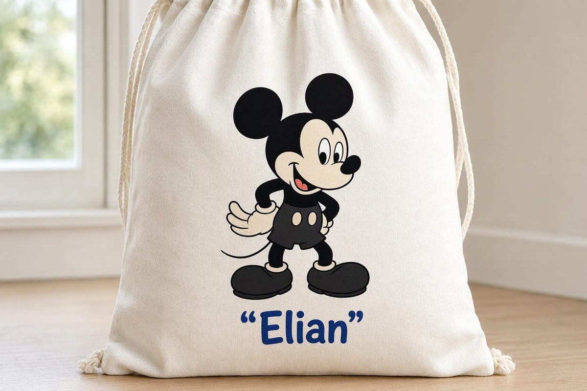 Săculeț personalizat cu Mickey Mouse și nume