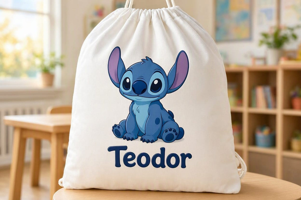 Săculeț personalizat cu Stitch și nume