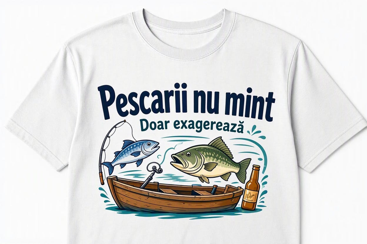 Tricou bărbați „Pescarii nu mint, doar exagerează”