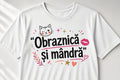 Tricou personalizat femei – Obraznică și mândră, pisică și buze