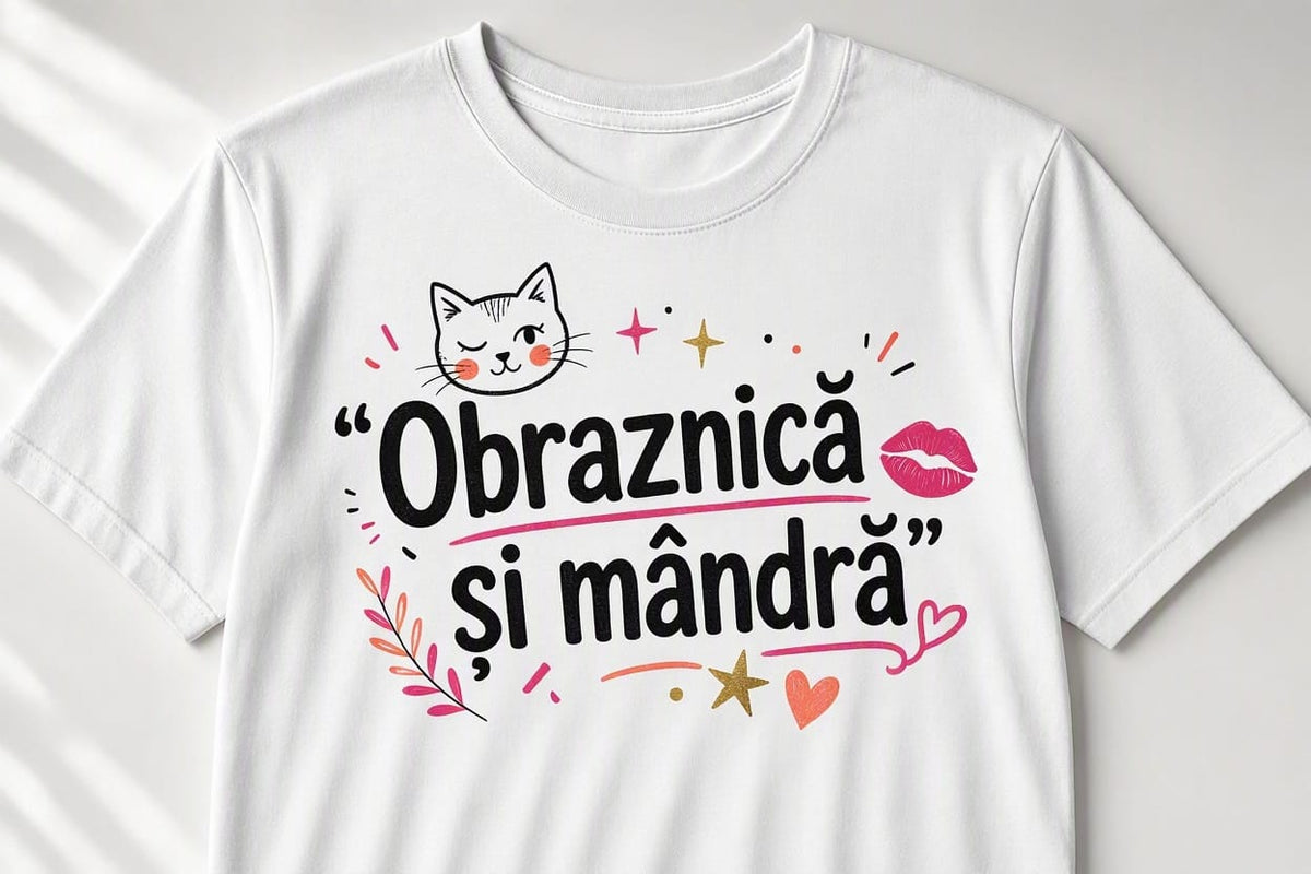 Tricou personalizat femei – Obraznică și mândră, pisică și buze