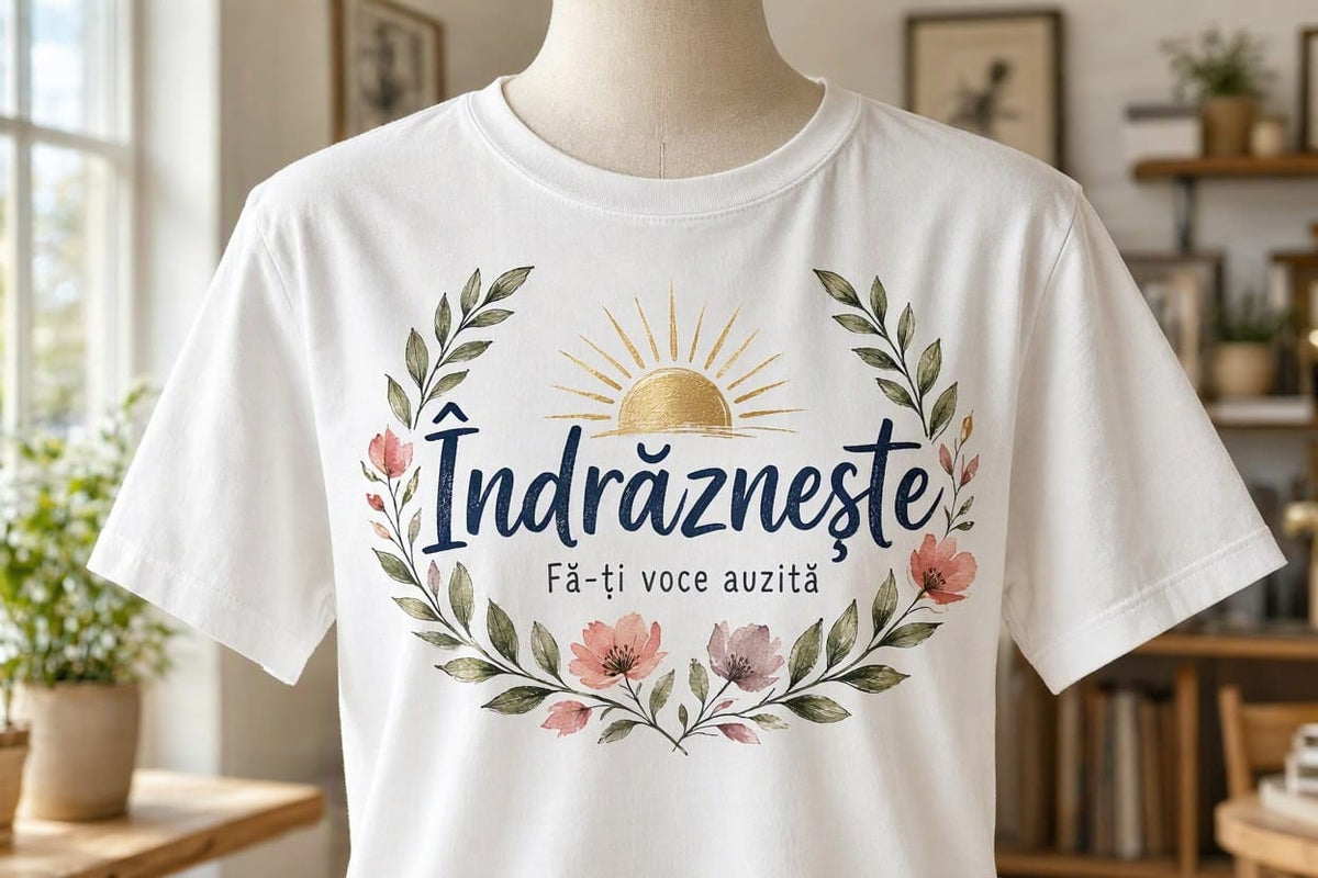 Tricou personalizat femei – Îndrăznește, flori și soare
