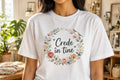 Tricou personalizat femei – Crede în tine, coroniță florală și păsărele