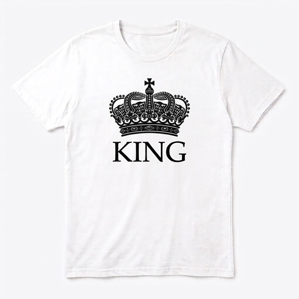 Tricou bărbați „KING”, cu coroană neagră