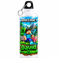 Bidon de apă personalizat cu Minecraft, Steve, Creeper și nume, 500 ml