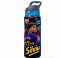 Bidon de apă personalizat cu Lamine Yamal privind peste umăr și nume, 650 ml