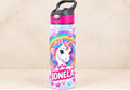 Bidon de apă personalizat cu unicorn, curcubeu și nume, 650 ml