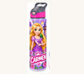 Bidon de apă personalizat cu Rapunzel, Pascal și nume, 650 ml