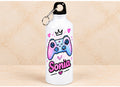 Bidon de apă personalizat cu controller pastel, inimioare și nume, 500 ml