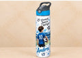 Bidon de apă personalizat cu fotbalist numărul 10 și nume, 650 ml