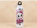 Bidon de apă personalizat cu pisicuță, fundiță roz și nume, 500 ml