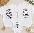 Set familie cu coroane – Mama Team, Tata Team și Team Baby