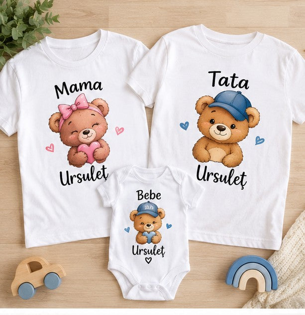 Set familie cu ursuleți – Mama Ursuleț, Tata Ursuleț și Bebe Ursuleț