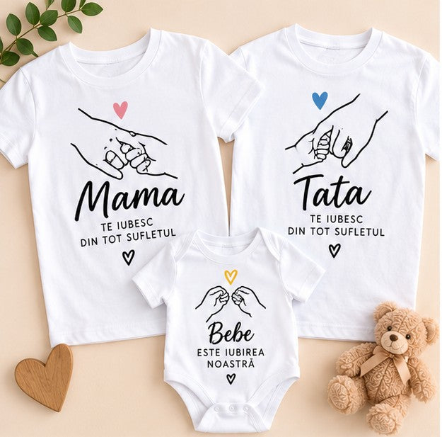 Set familie cu mâini – Te iubesc din tot sufletul, Bebe este iubirea noastră