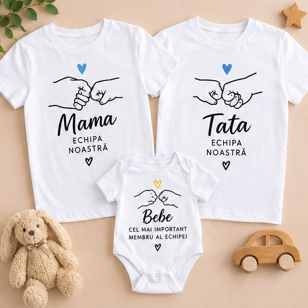 Set familie Echipa noastră – Mama, Tata și Bebe, cel mai important membru