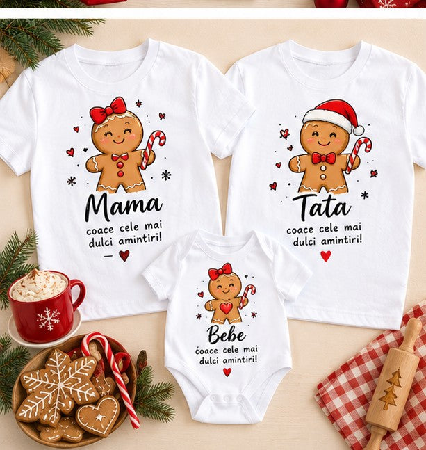 Set familie de Crăciun cu turtă dulce – Mama, Tata și Bebe, cele mai dulci amintiri
