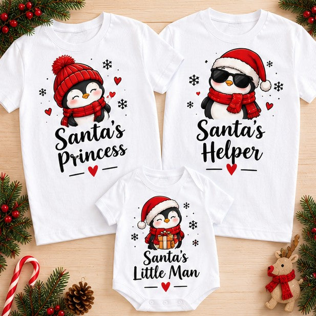 Set familie de Crăciun cu pinguini – Santa’s Princess, Helper și Little Man