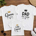 Set 3 tricouri familie – Queen of Chaos, Dad The Legend și Little Legend