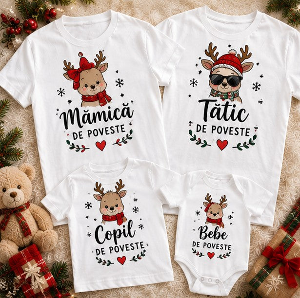 Set familie de Crăciun cu reni – Familie de poveste, 4 piese