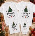 Set familie de Crăciun cu brăduți – 3 tricouri și body bebe