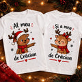 Set 2 tricouri cuplu de Crăciun – Reni, Al meu și a mea
