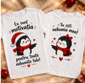 Set 2 tricouri cuplu cu pinguini – Tu ești nebunia mea