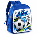 Ghiozdan albastru personalizat cu nume – Fotbal, Play Football Dream Big