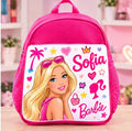 Ghiozdan roz personalizat cu nume – Barbie cu ochelari roz