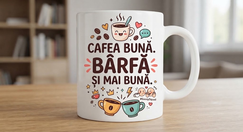 Cană amuzantă – Cafea bună, bârfă și mai bună