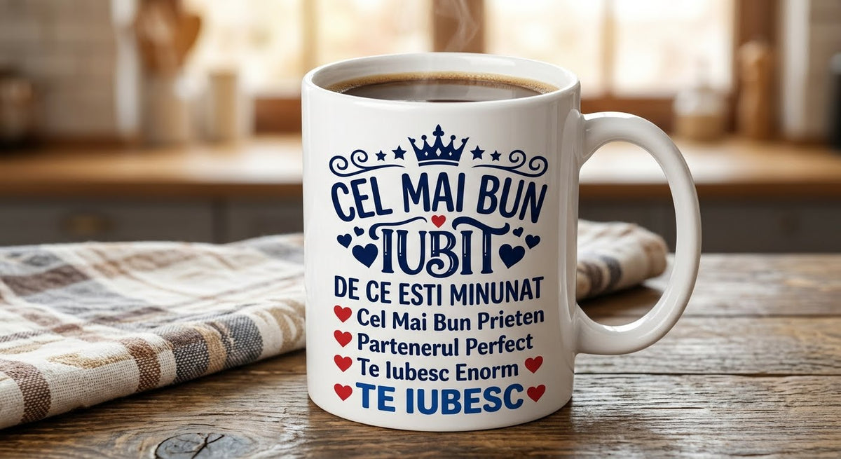 Cană pentru iubit – Cel mai bun iubit, Te iubesc