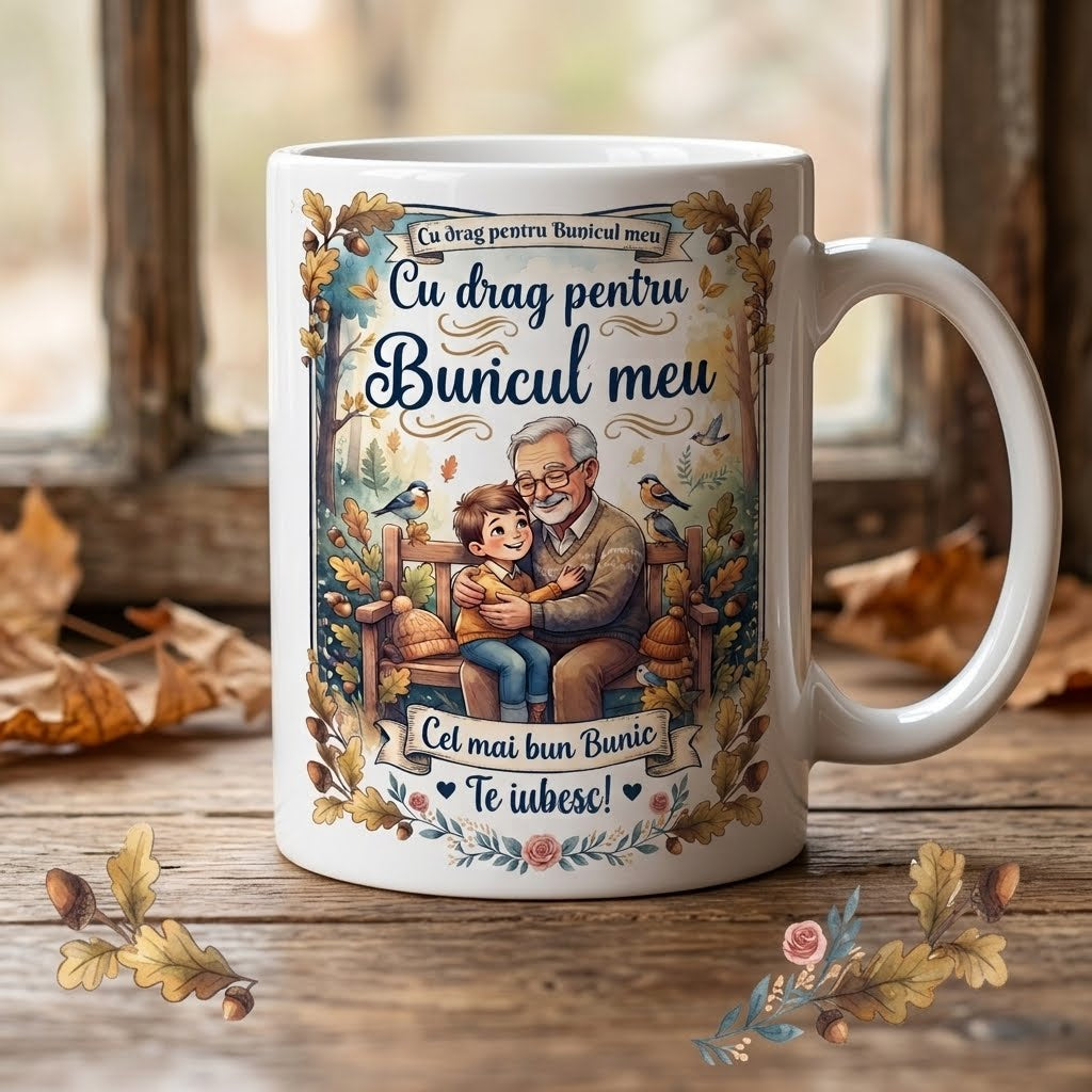 Cană pentru bunic – Cu drag pentru Bunicul meu, bunic și nepot