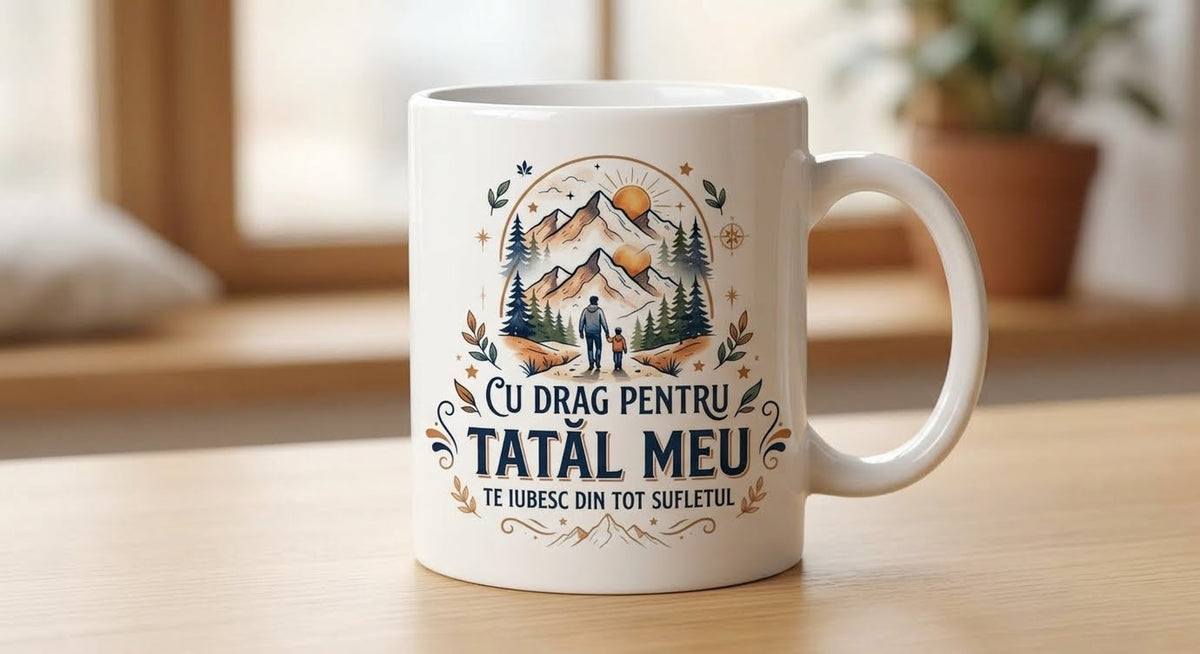 Cană pentru tată – Cu drag pentru tatăl meu, peisaj montan