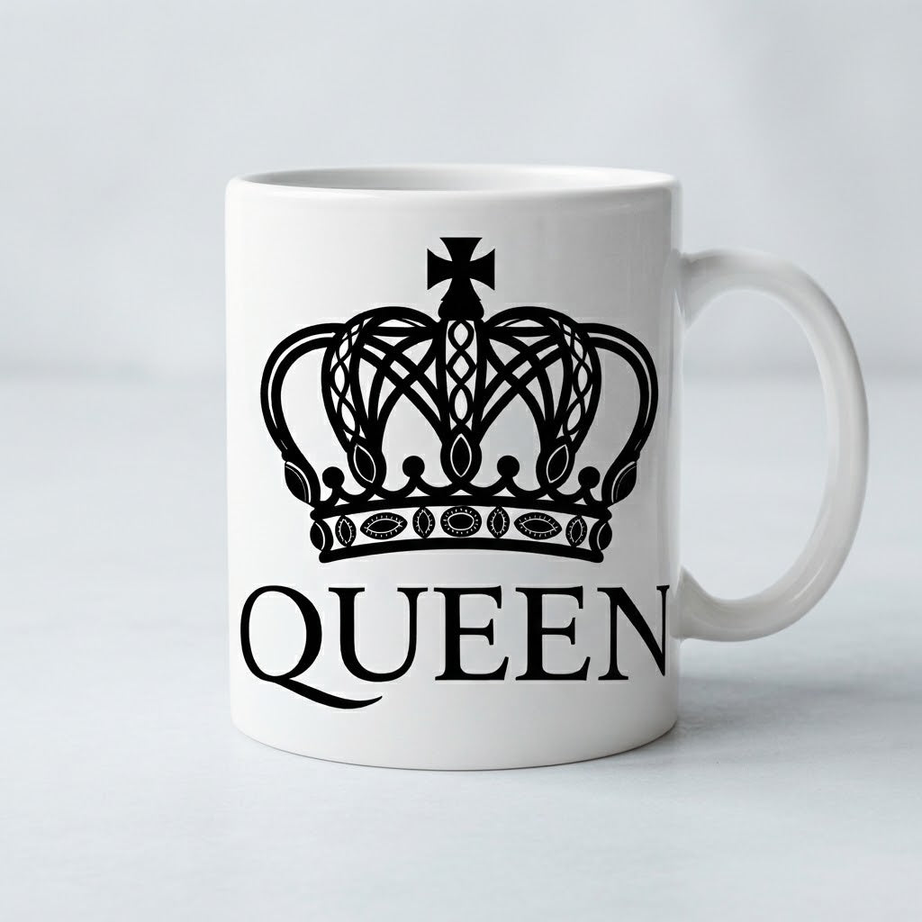 Cană QUEEN – Coroană neagră ornamentală